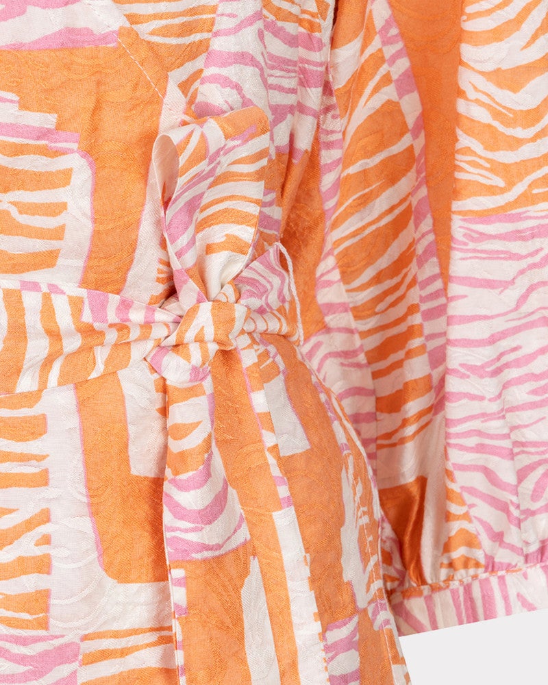 Blouse wrap Divine Blocks Oranje Blouse wrap Divine Blocks Oranje