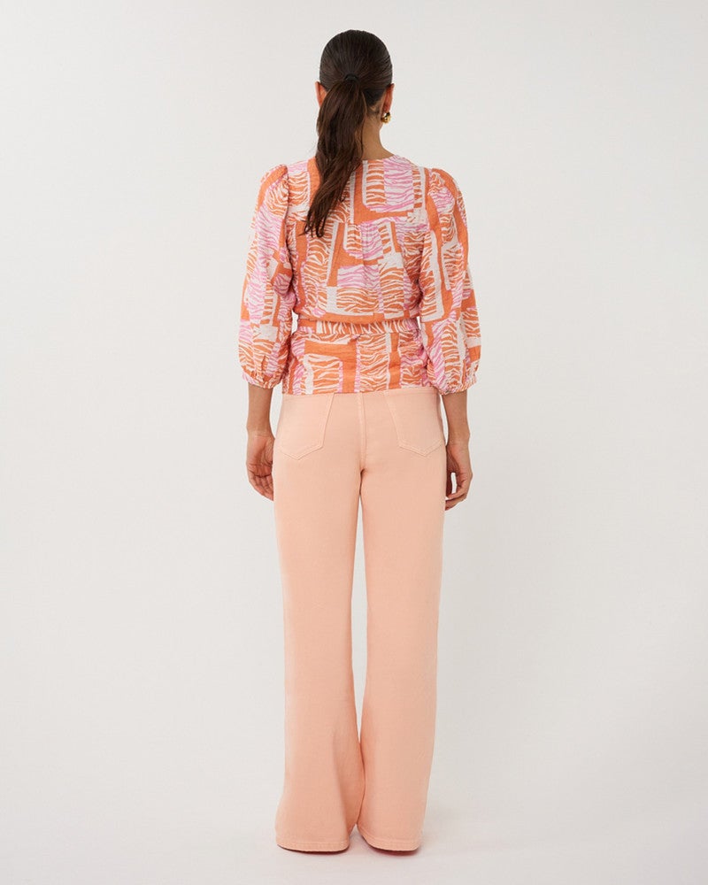 Blouse wrap Divine Blocks Oranje Blouse wrap Divine Blocks Oranje