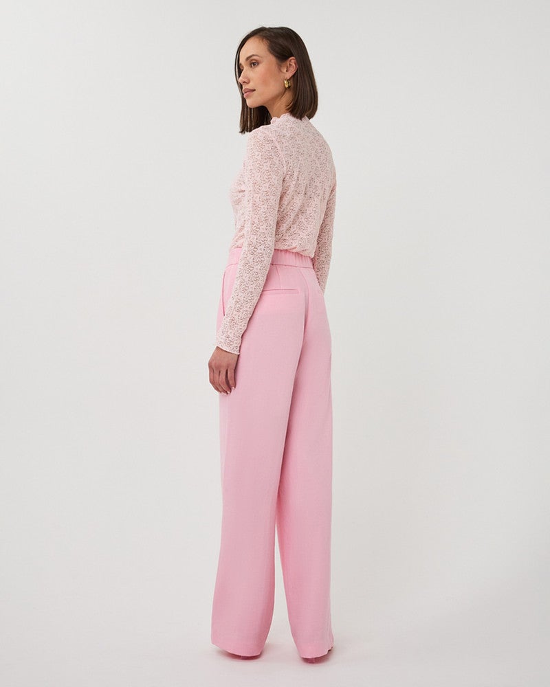 Trousers twill wide Roze Trousers twill wide Roze