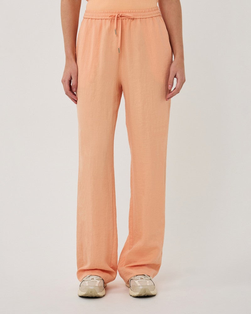 Trousers elastic WB fine crinkle Oranje Trousers elastic WB fine crinkle Oranje