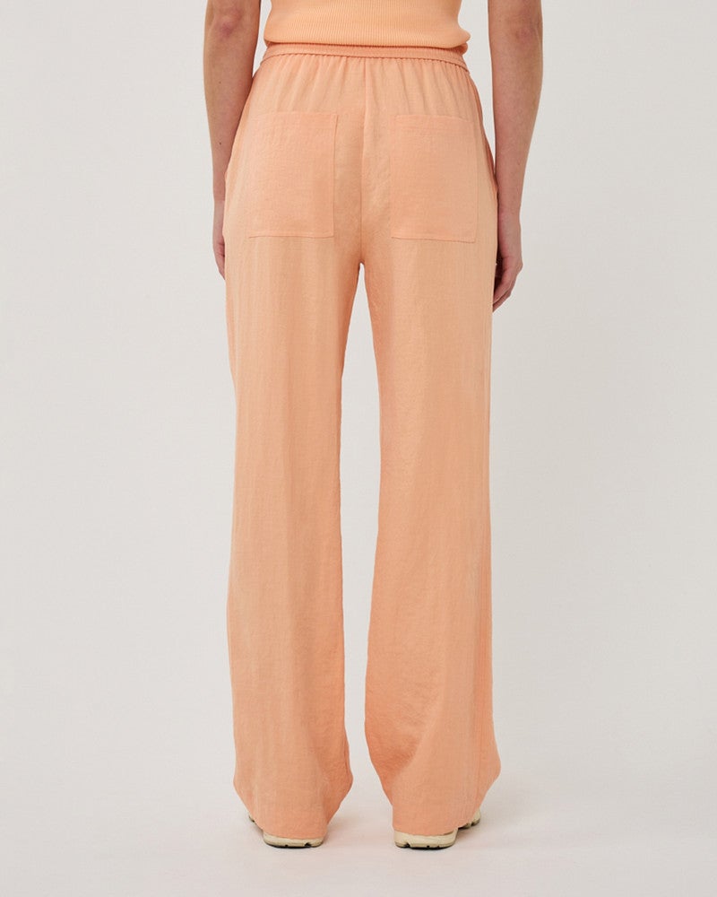 Trousers elastic WB fine crinkle Oranje Trousers elastic WB fine crinkle Oranje