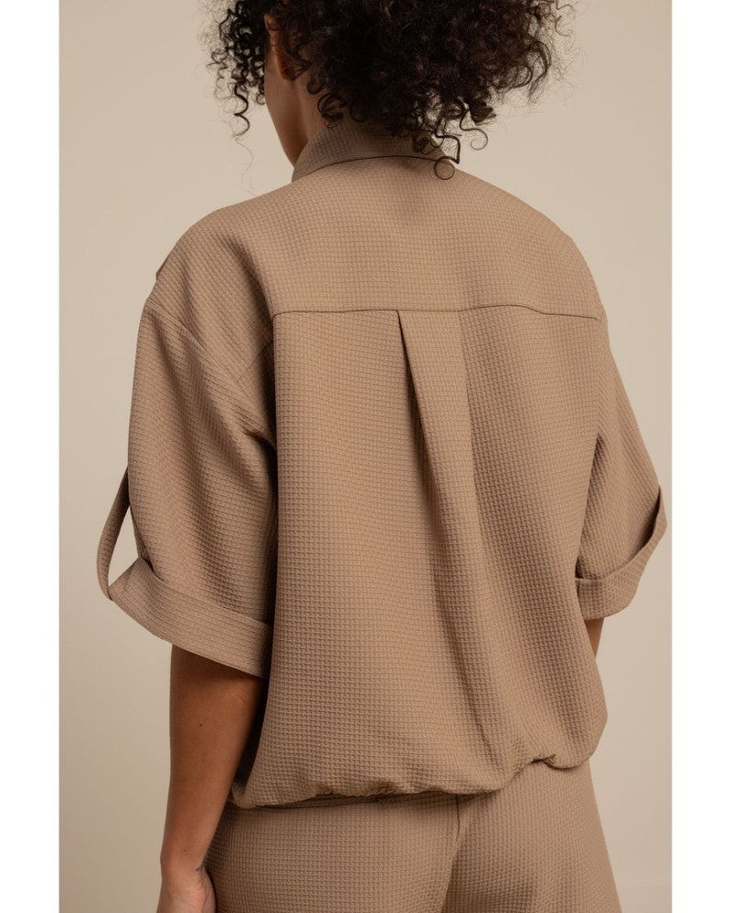 Nellie waffle blouse Beige Nellie waffle blouse Beige