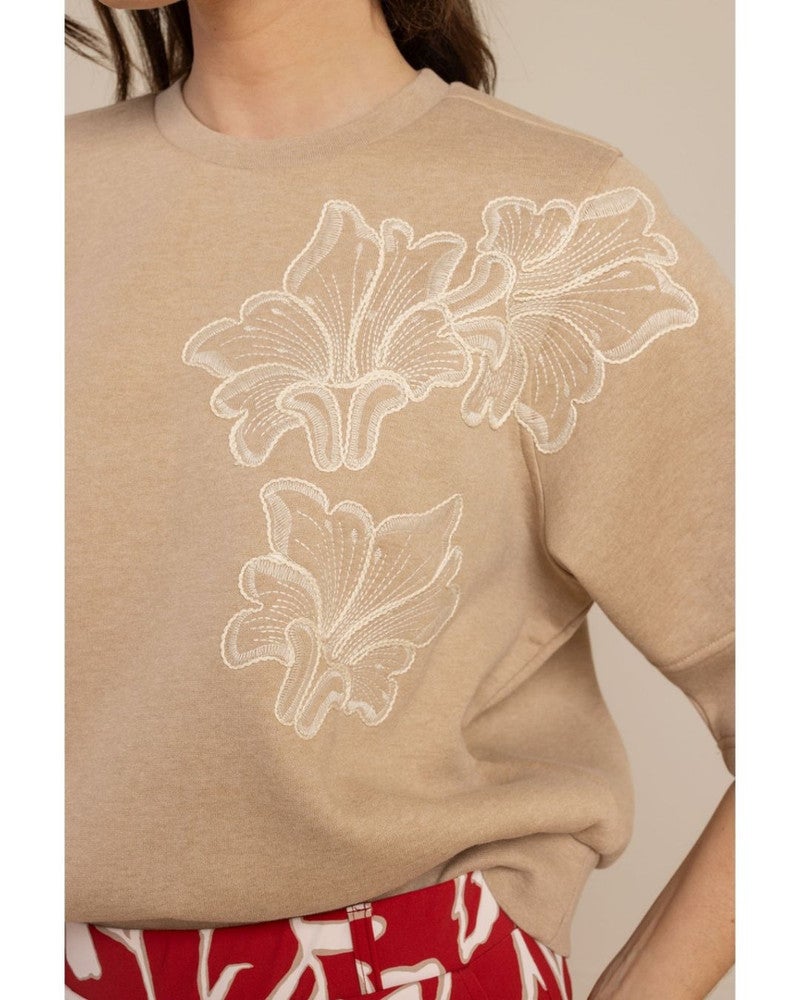 Pleuni ssl embroiderie sweater Beige Pleuni ssl embroiderie sweater Beige