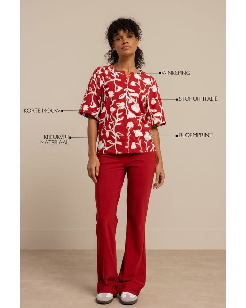 Cyra flower top Rood Cyra flower top Rood