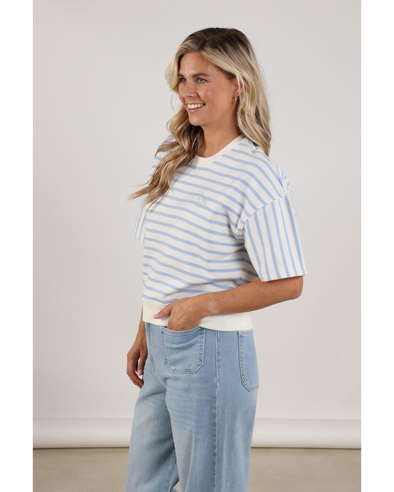 Lotte Pullover Stripe blauw Off White Lotte Pullover Stripe blauw Off White