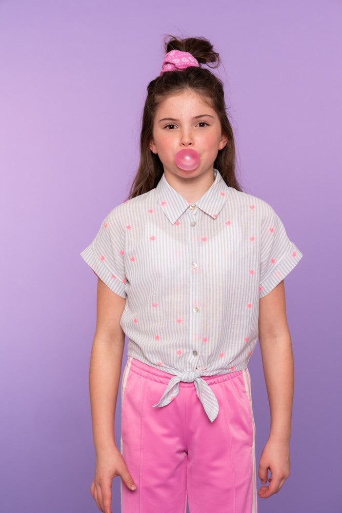 Blouse knot neon flower Off White Blouse knot neon flower Off White