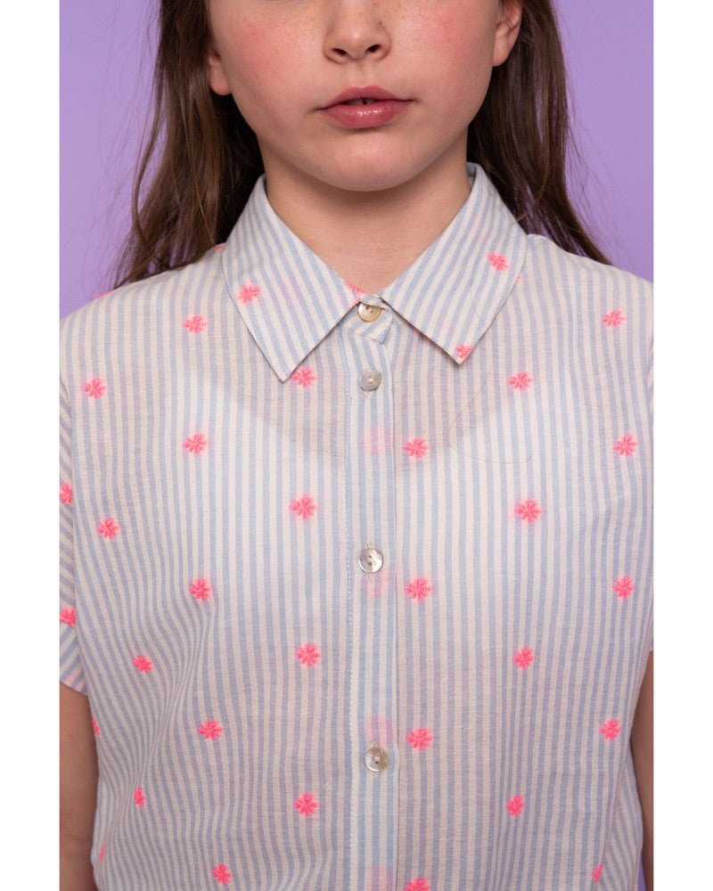 Blouse knot neon flower Off White Blouse knot neon flower Off White