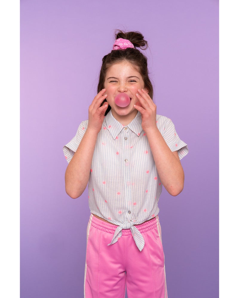 Blouse knot neon flower Off White Blouse knot neon flower Off White