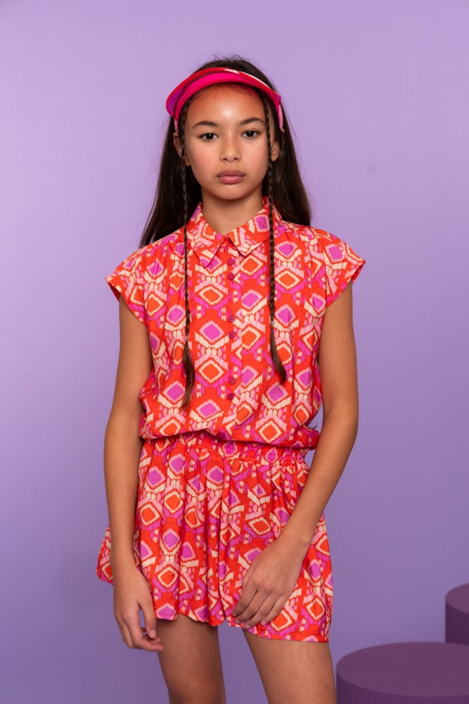 Blouse all over print Oranje Blouse all over print Oranje