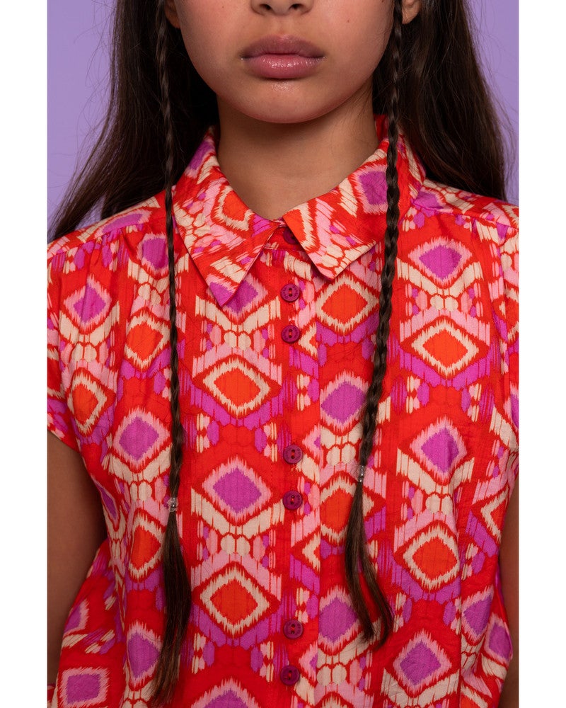 Blouse all over print Oranje Blouse all over print Oranje