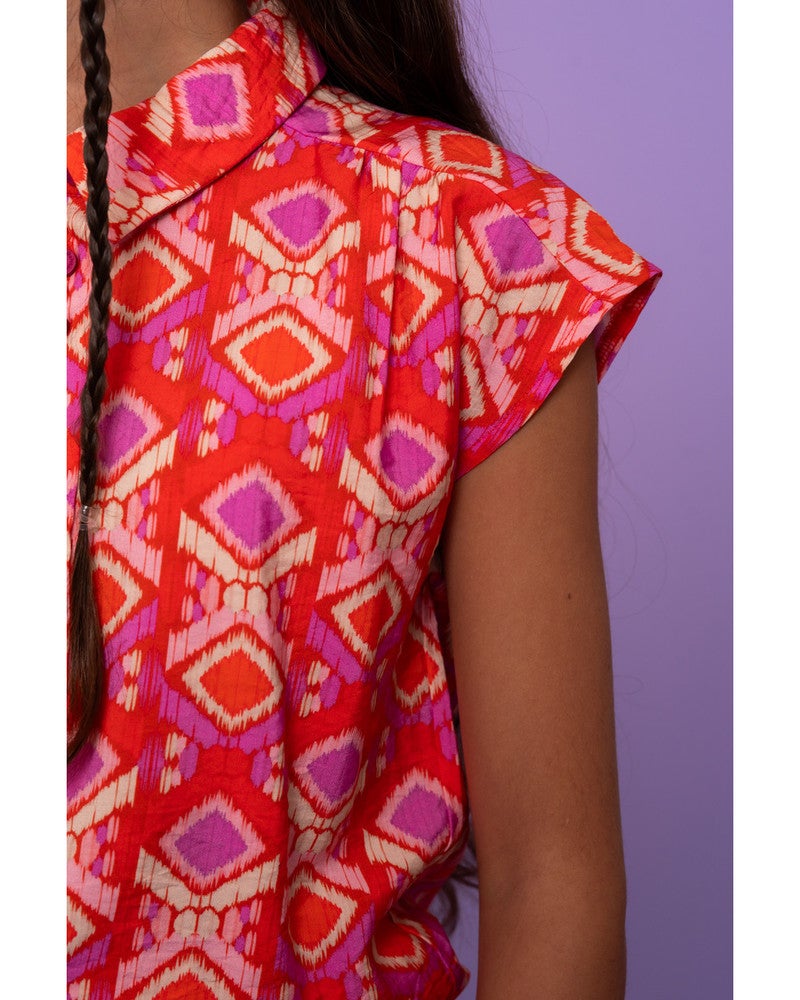 Blouse all over print Oranje Blouse all over print Oranje