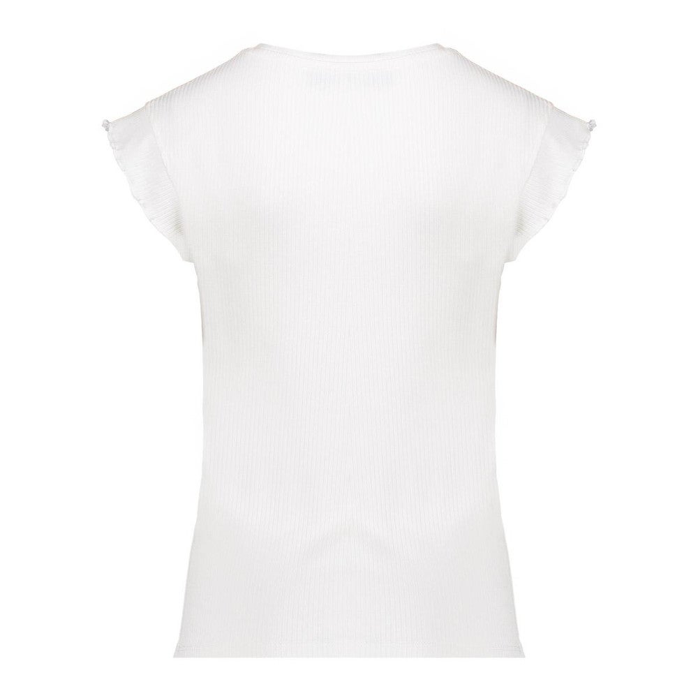 T-shirt rib ruffle sleeves Off White T-shirt rib ruffle sleeves Off White