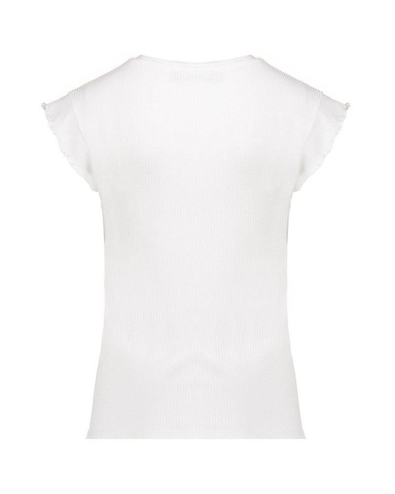 T-shirt rib ruffle sleeves Off White T-shirt rib ruffle sleeves Off White