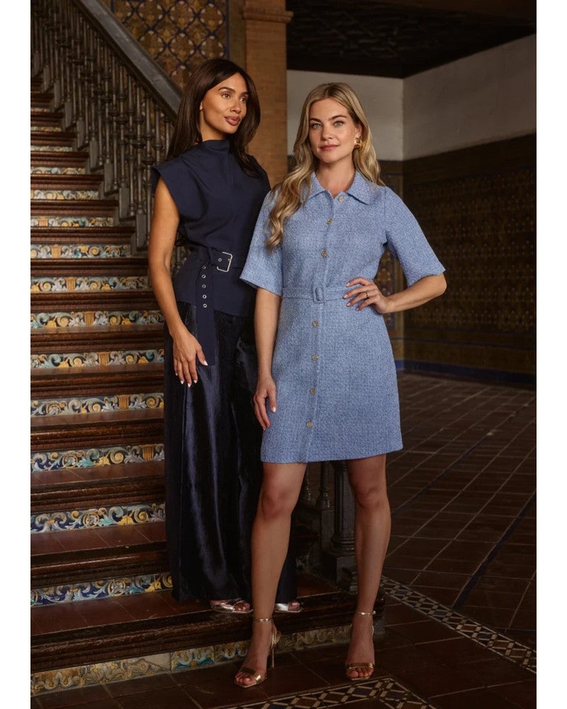 Top Met Gesp Blauw Top Met Gesp Blauw