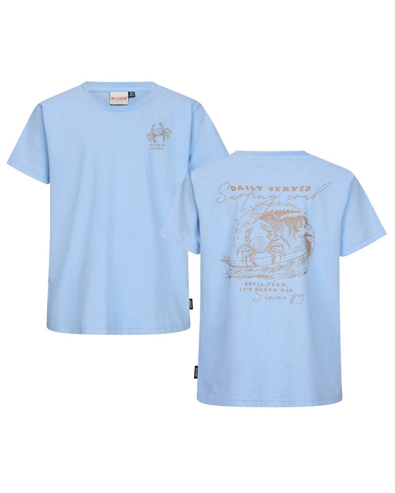 Damon Tee Backprint Blauw Damon Tee Backprint Blauw