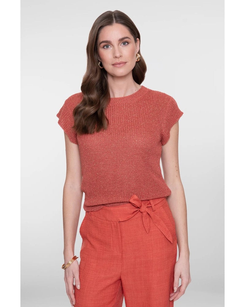 Pullover lurex sleeveless Rood Pullover lurex sleeveless Rood