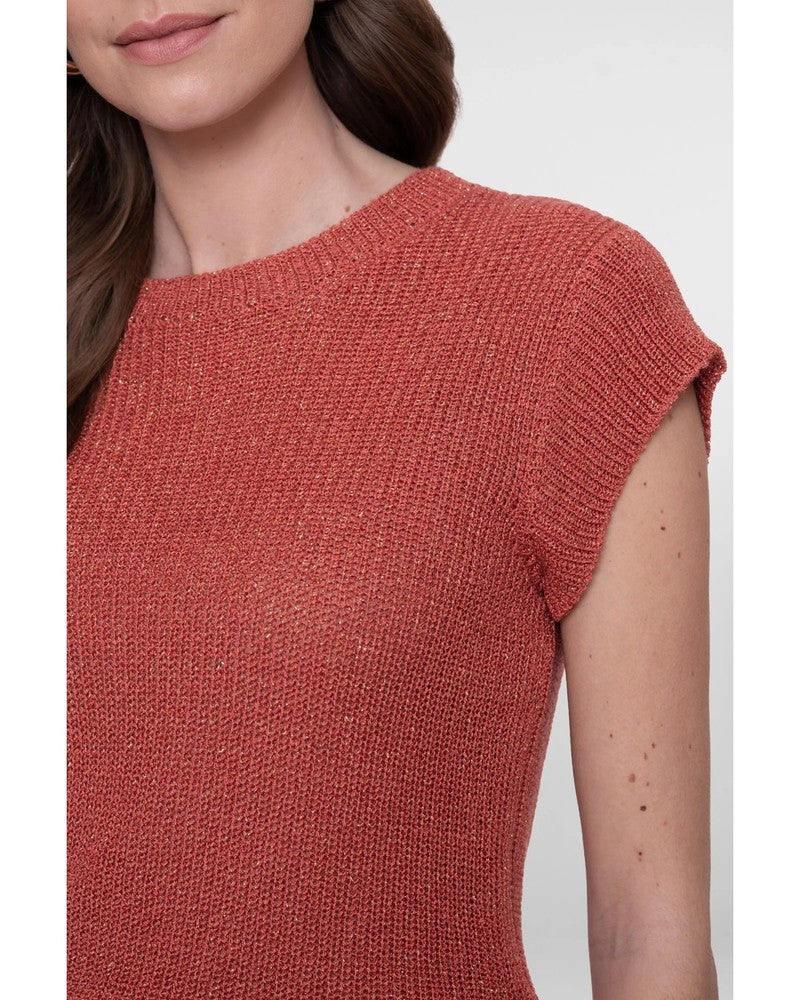 Pullover lurex sleeveless Rood Pullover lurex sleeveless Rood