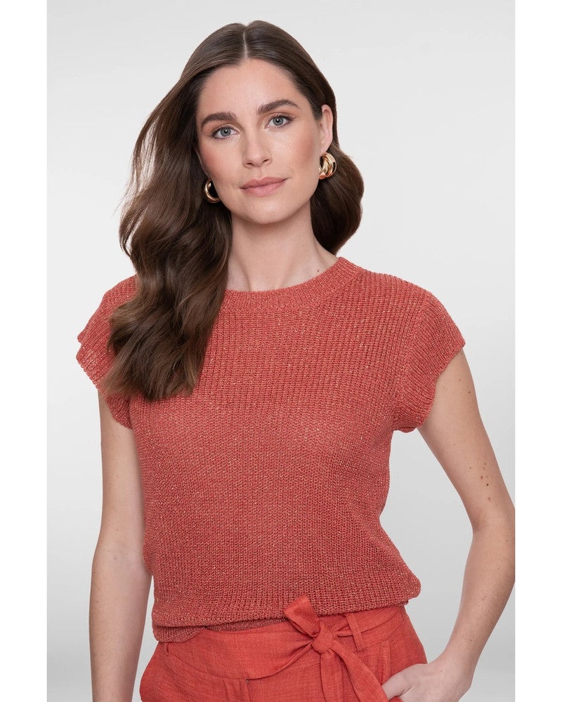 Pullover lurex sleeveless Rood Pullover lurex sleeveless Rood