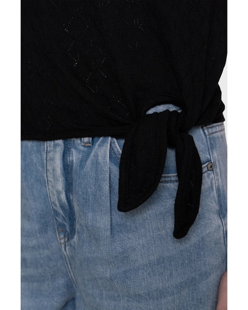 Top ajour with knot Zwart 1 Top ajour with knot Zwart 1