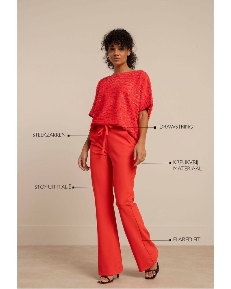 Flair bonded drawstring trousers Rood Flair bonded drawstring trousers Rood