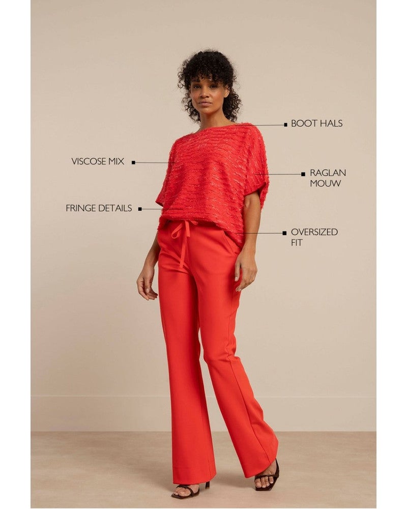 Lenti fringe pullover Rood Lenti fringe pullover Rood