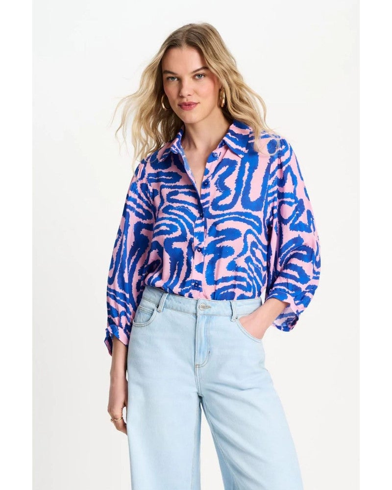 BLOUSE - Waves Pink Multi BLOUSE - Waves Pink Multi