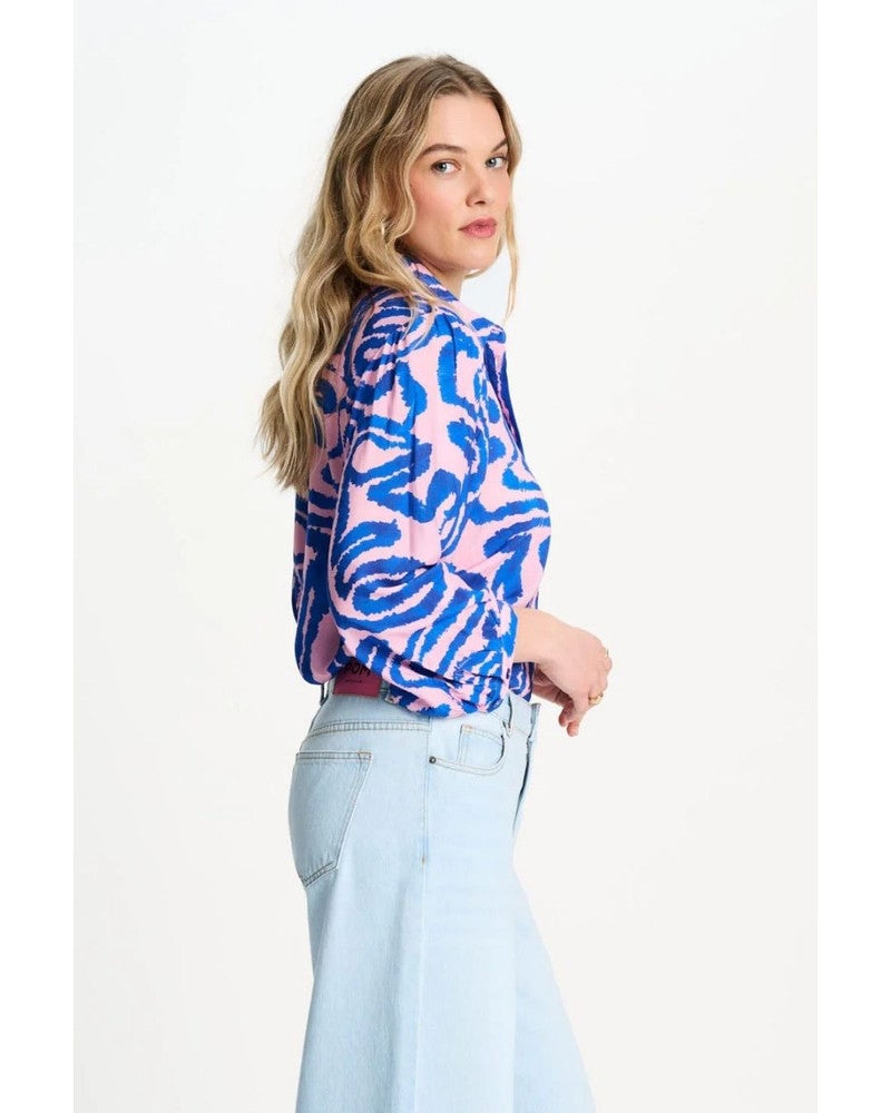 BLOUSE - Waves Pink Multi BLOUSE - Waves Pink Multi