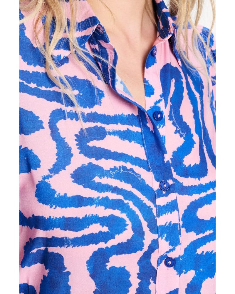 BLOUSE - Waves Pink Multi BLOUSE - Waves Pink Multi