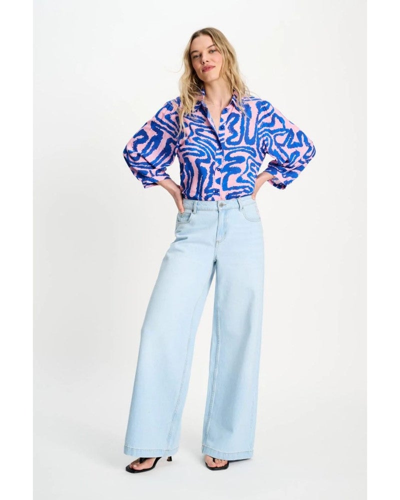 BLOUSE - Waves Pink Multi BLOUSE - Waves Pink Multi