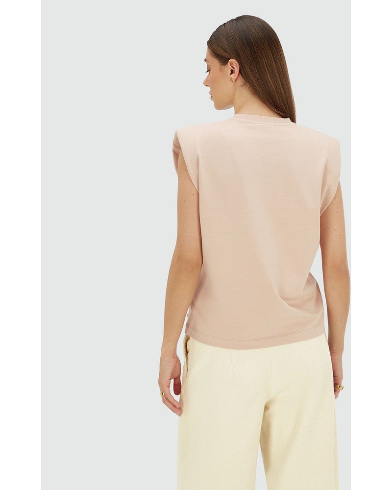 SUE T-shirt met schoudervulling Roze SUE T-shirt met schoudervulling Roze