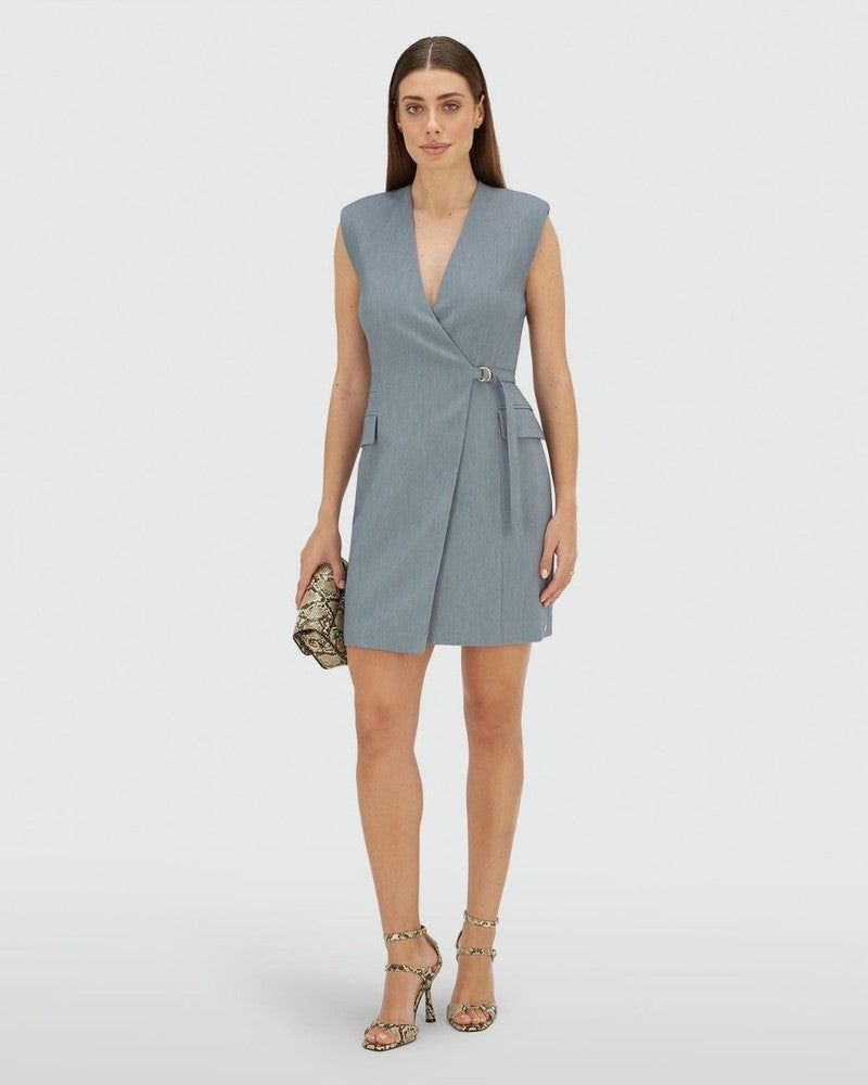 HENLEY overslagjurk Licht Blauw HENLEY overslagjurk Licht Blauw