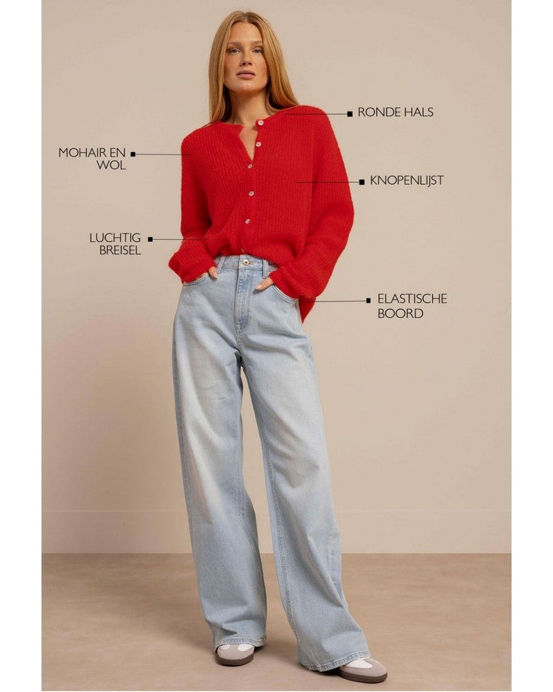 Bibi spring cardigan Rood Bibi spring cardigan Rood