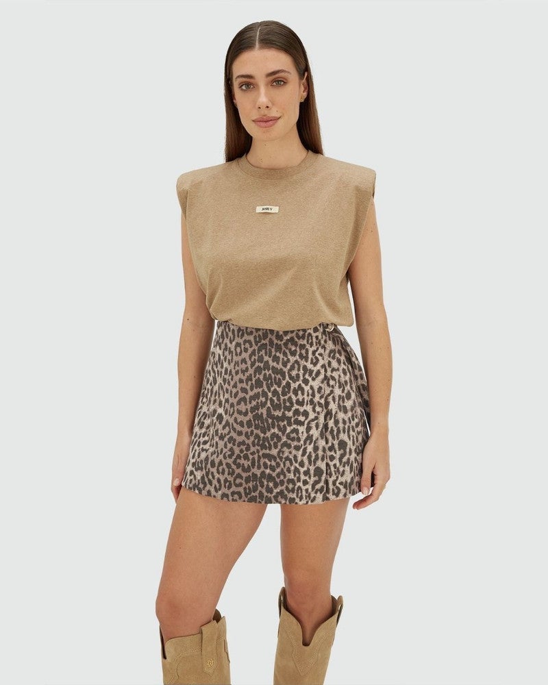 MAVEN regular fit skort met leopard print Bruin 1 MAVEN regular fit skort met leopard print Bruin 1