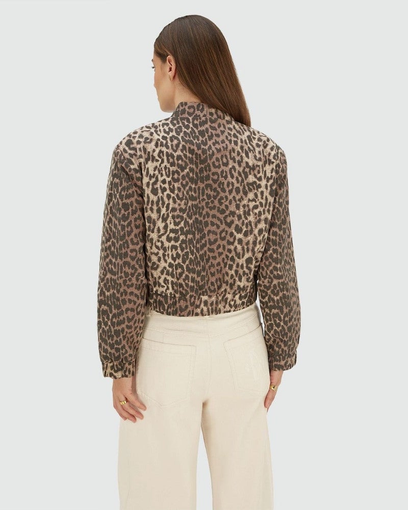 NADINE bomber jacket met leopard print Bruin 1 NADINE bomber jacket met leopard print Bruin 1