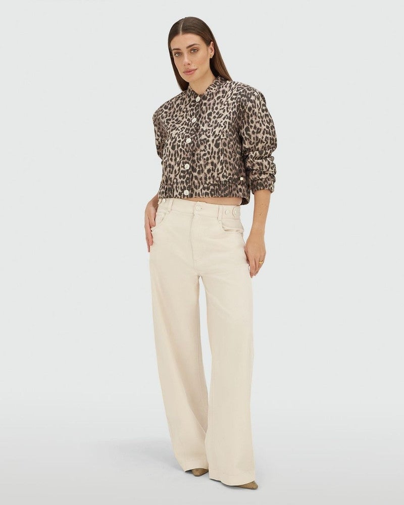 NADINE bomber jacket met leopard print Bruin 1 NADINE bomber jacket met leopard print Bruin 1