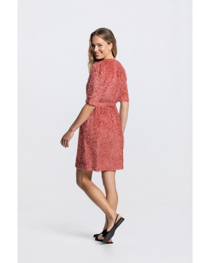 NANCY JURK FF 501 fancy frill short sleeve wrap top Roze NANCY JURK FF 501 fancy frill short sleeve wrap top Roze