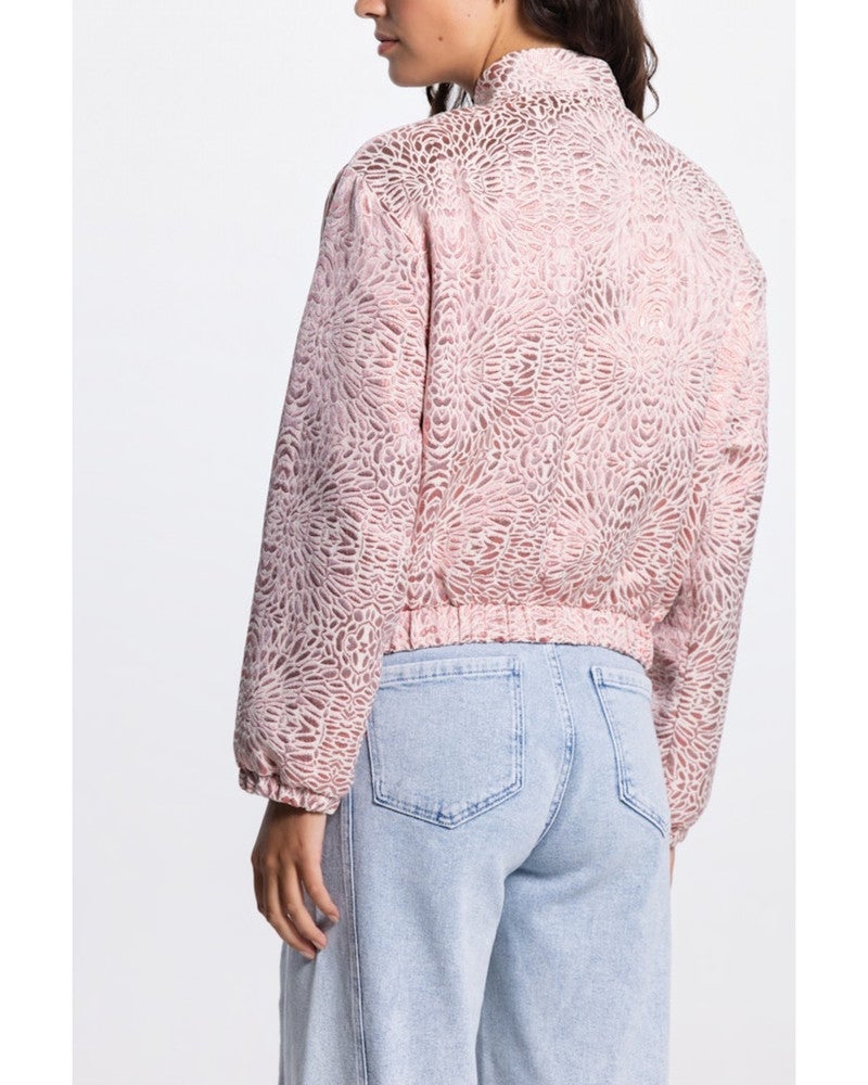 ROX JASJE MJ 219 bomber long sleeve metallic jaquard Roze ROX JASJE MJ 219 bomber long sleeve metallic jaquard Roze