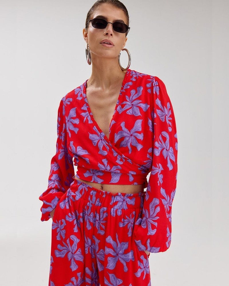 FLORA-BLOUSE Rood FLORA-BLOUSE Rood