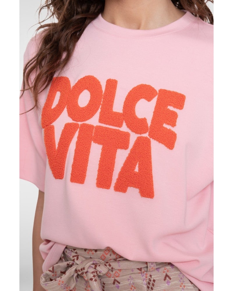 Sweat scuba toweling Roze Sweat scuba toweling Roze