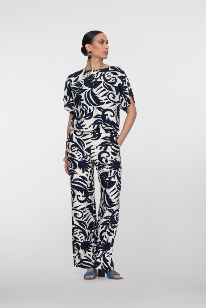 Pants naive flower Blauw Pants naive flower Blauw