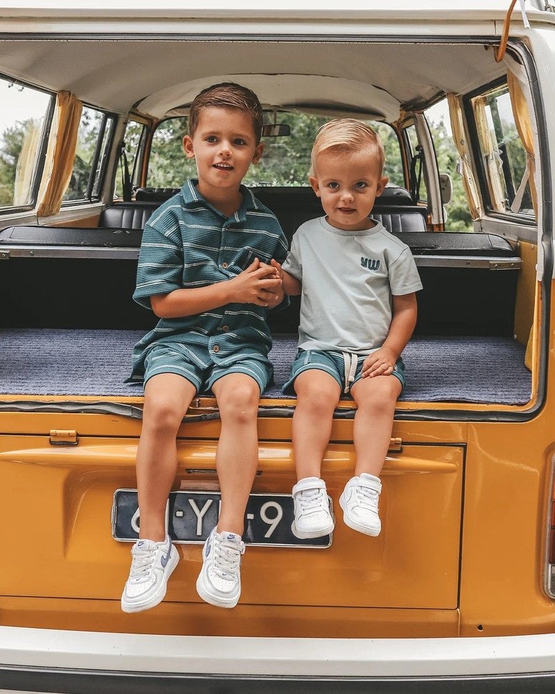 Structure Stripe Loose Shirt Donker Blauw Structure Stripe Loose Shirt Donker Blauw