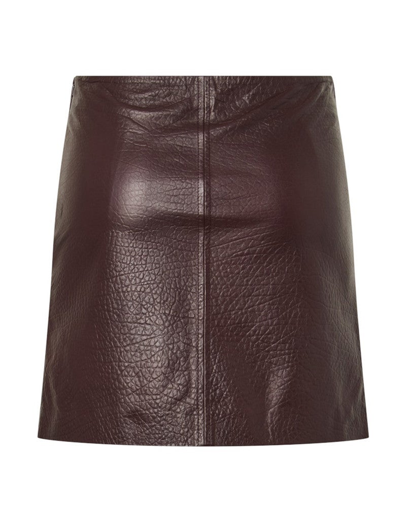 YASMALINA HW LEATHER SKIRT Bordeaux YASMALINA HW LEATHER SKIRT Bordeaux