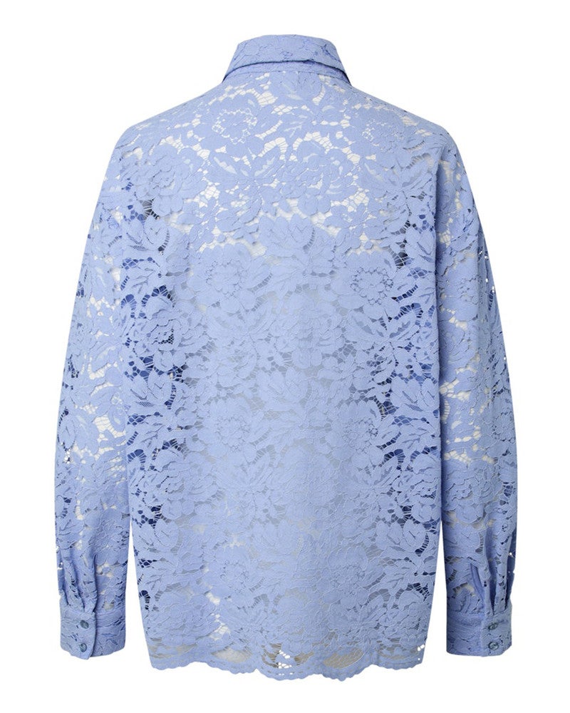 YASNINA LS LACE SHIRT - D2D Licht Blauw YASNINA LS LACE SHIRT - D2D Licht Blauw