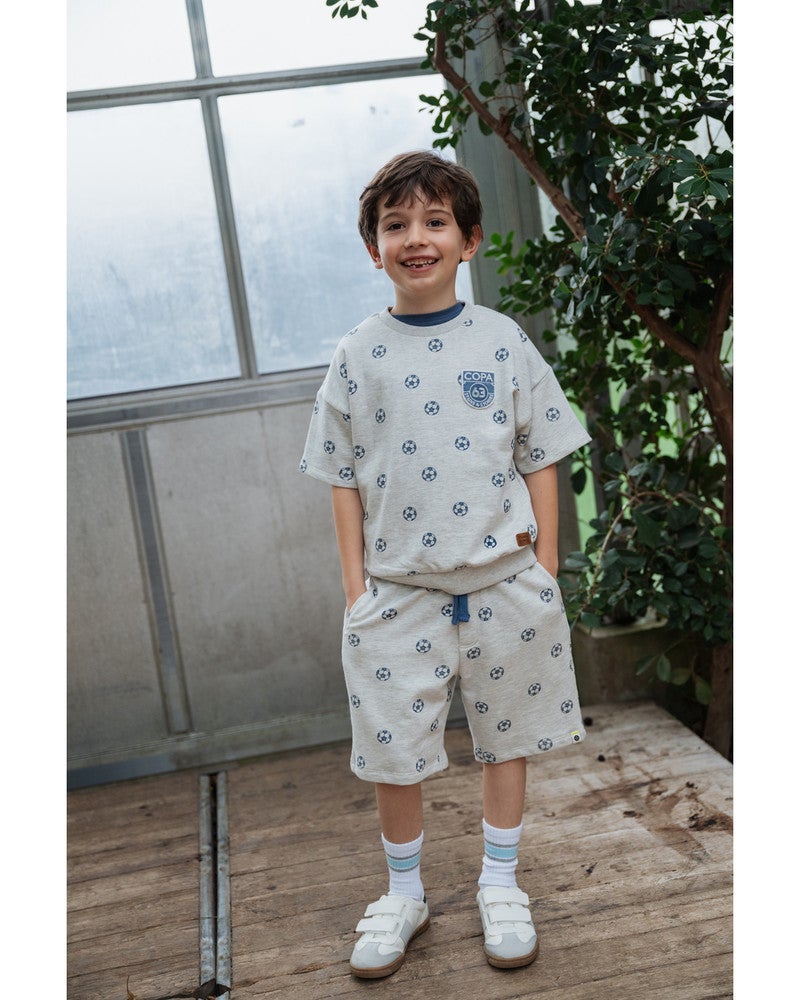 boys sweatshort wide fit soccer Grijs boys sweatshort wide fit soccer Grijs