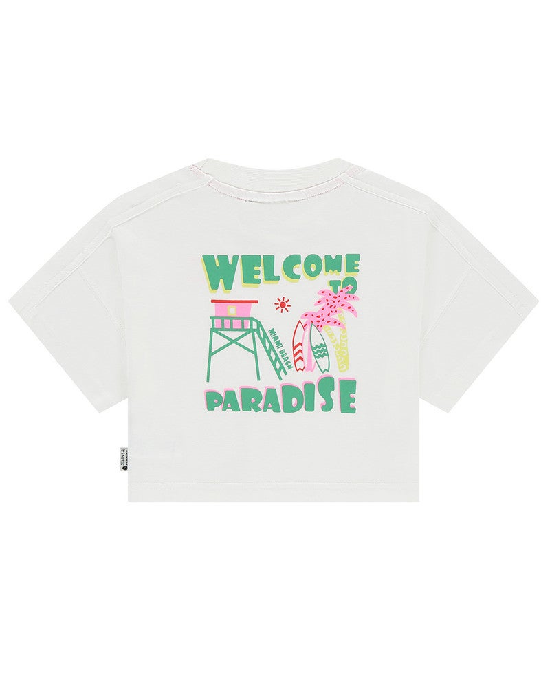 girls t-shirt short sleeve Miami Backprint Wit 1 girls t-shirt short sleeve Miami Backprint Wit 1