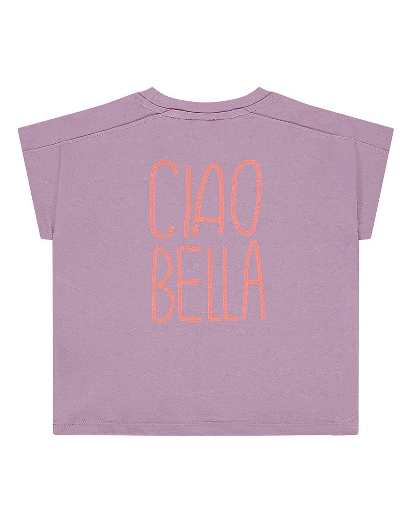 girls t-shirt short sleeve dropped shoulder Paars girls t-shirt short sleeve dropped shoulder Paars