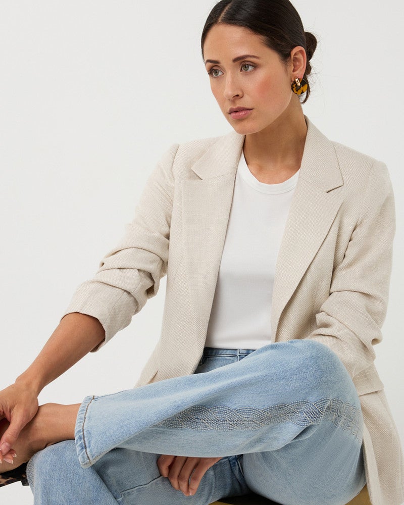 Blazer linen looks Zand Blazer linen looks Zand