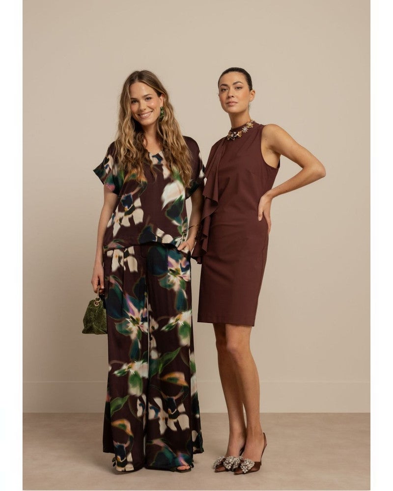 Sien satin flower trousers Multi Sien satin flower trousers Multi