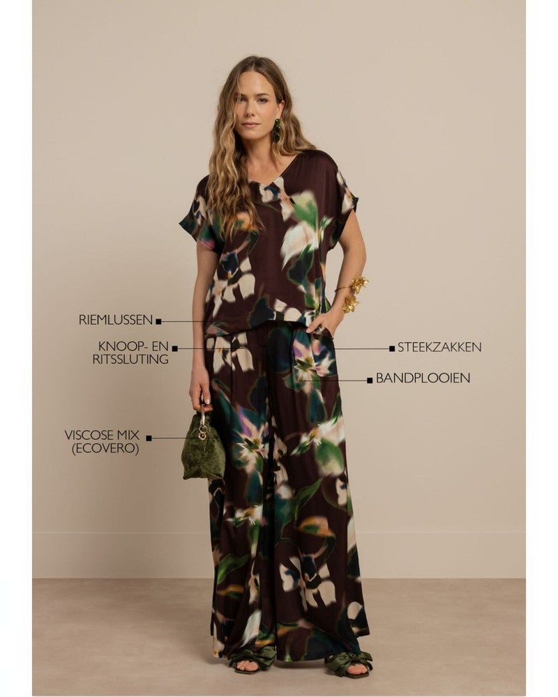 Sien satin flower trousers Multi Sien satin flower trousers Multi