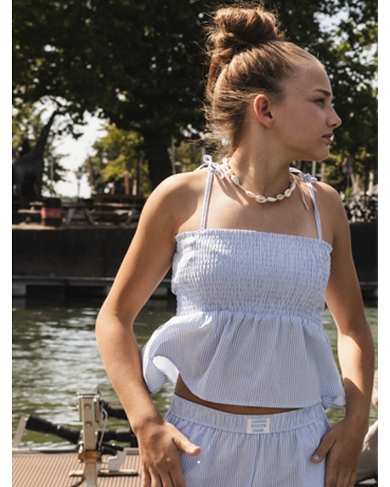 10sixteen sleeveless Top Festival Stripe Licht Blauw 10sixteen sleeveless Top Festival Stripe Licht Blauw